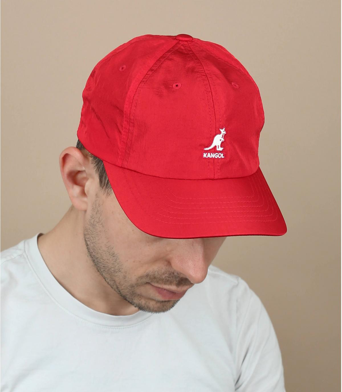 casquette nylon rouge Kangol WR Nylon Baseball poppy